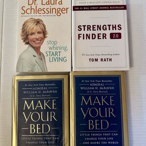 Lot of 4 Self Help Books Make Your Bed Strength Finder Stop Whining Start Living